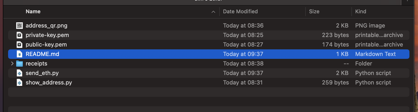 screenshot of files listed below