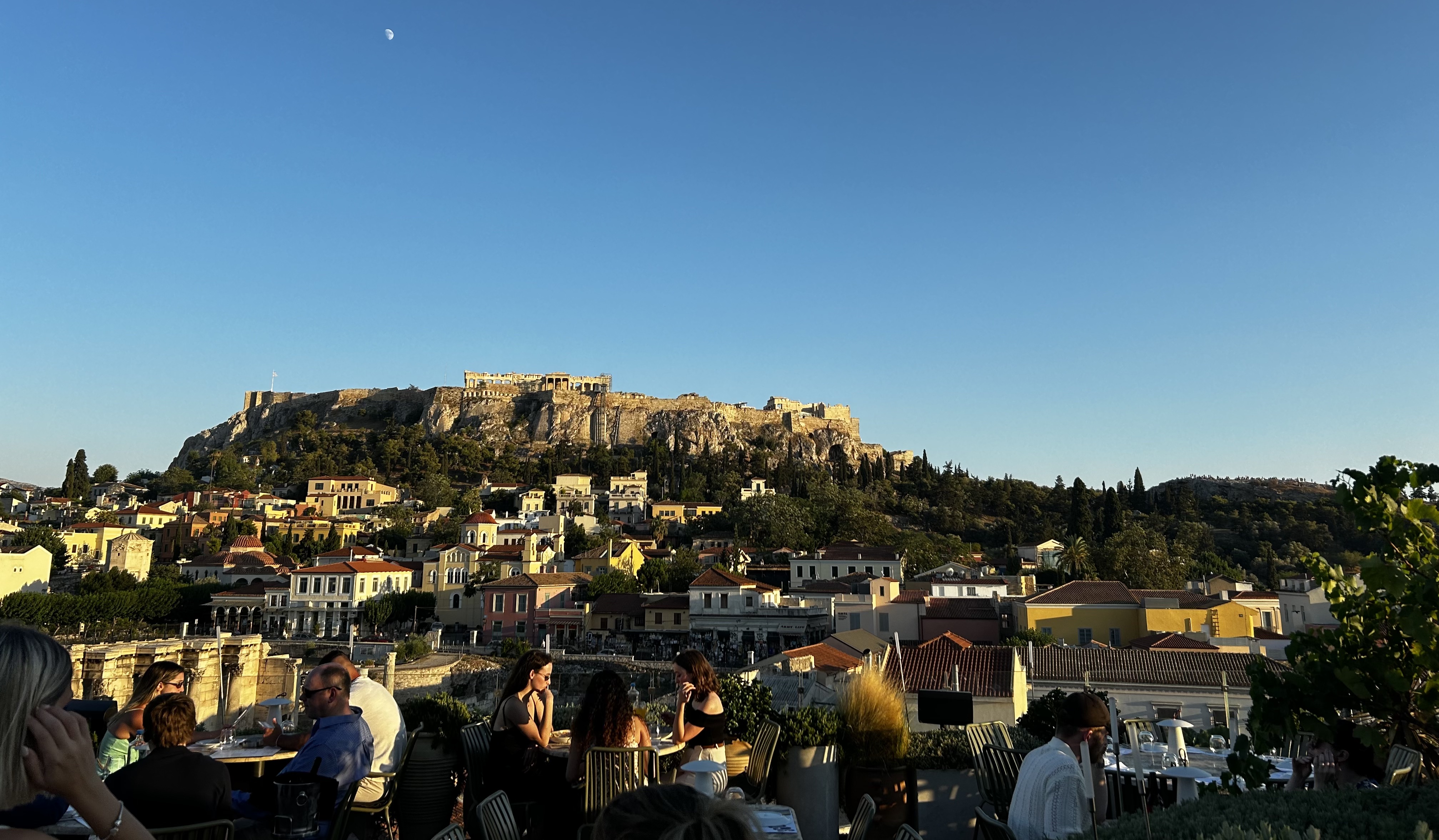 Skyline and acropolis in Athens, rooftops